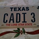 Texas vanity CADI 3 license plate Cadillac Car Automobile GM General Motors Golf
