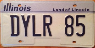 IL vanity DYL Dylan R 85 license plate Dilys Dylana Dyllan Dylane Dylon Dillon