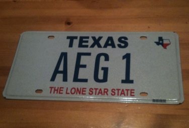 TX vanity AEG 1 license plate Allen Amanda Alice Amy Amber Andrea Anita Anthony