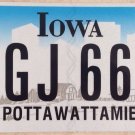 Iowa Triple Digit 6 License Plate Indian tribe #AGJ 666 Six Number Devil Evil
