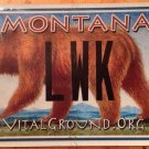 Montana Vital Ground license plate Bear Grizzly Wild Wildlife USA National Park