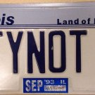 ILLINOIS vanity CFY Crazy For You NOT license plate Love Romance Seduction Lover