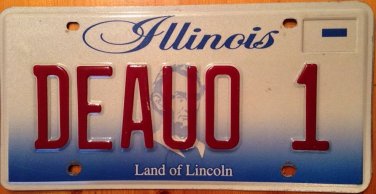 Illinois vanity DEAUO DUO 1 One license plate Two 2 Music Musician Alcohol