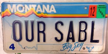 MT vanity Mercury OUR SABLe license plate Classic Car Ford Motor Roadster Auto