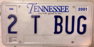 MT vanity 2 T BUG license plate Classic Coupe Car Chrysler Roadster Auto