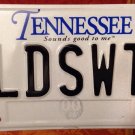 TN vanity CoLD SWeaT 2 license plate Night Song Movie Anxiety Pain Fear Sick Ill