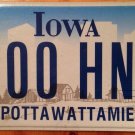 Rare Iowa Triple Digit 0 License Plate Honey #HNY 000 Zero repeating number