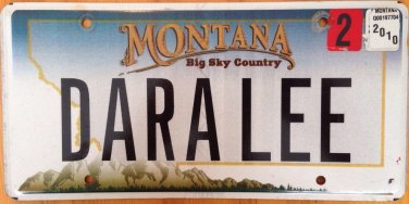 Montana vanity DARA LEE license plate Darah Darra Darrah Darragh