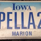 Iowa vanity PELLA 2 License Plate Marion County Window Door Central College Town