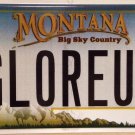 Montana vanity GLORioUS license plate Glory Fame Admiration Beauty Honor Lovely