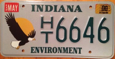 Indiana ENVIRONMENT Eagle license plate Wildlife Wild Animal Bird Prey Bald