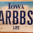 Iowa vanity BARB N license plate Barbara Barbie Sun Son