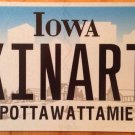 Iowa vanity KINART license plate Kin Art Arts Family Kinardt Kinard