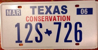 Texas Conservation license plate Environment National Park Ranger Forrest River