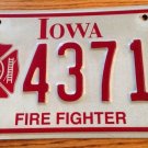 Iowa Fire Fighter Department license plate IAFF rescue firefighter Thin Red Line