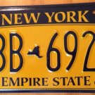 NY Gold Empire State G Series license plate # GBB 6921 Graphic USA NY
