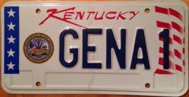 KY Army vanity GENA 1 license Plate Regina Gina Geena Jina Genevieve Jena