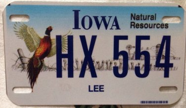 Iowa Pheasant Motorcycle license plate Wildlife Biking Motorbike Harley Hunter