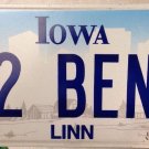 Iowa vanity 1962 Mercedes BENZ license plate Daimler Classic German Sports Car