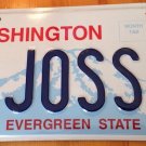Washington vanity JOSS license plate Jocelyn Joslin Josslin Joseph Josua Joshua