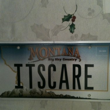 Montana vanity I am Too SCAREd license plate computer afraid fear scary slang pc