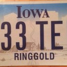 Iowa very rare county RINGGOLD license plate graphic USA