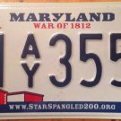 Maryland War Of 1812 license plate USA American Revolution Battle North Point