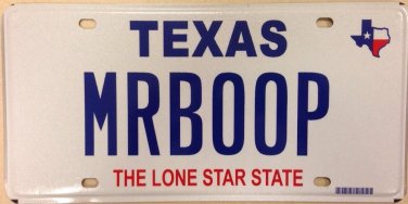 Texas vanity MR BOOP license plate Betty Cartoon Sex Symbol Comics TV Felix Cat