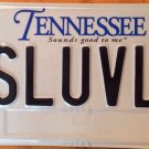 Tennessee vanity BS LUVLS license plate Bachelor Science Levels