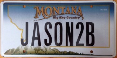 Montana vanity JASON 2 Be license plate  MT Baby