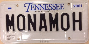 Tennessee vanity MONA MOH license plate Mohamed Maurice Morris