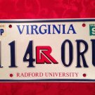 Virginia vintage Radford University license plate college Highlanders Highlander