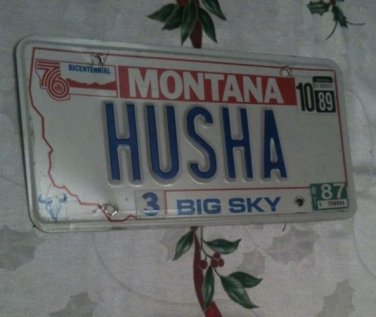 Montana vanity HUSHA license plate quiet baby lullaby song all fall down music
