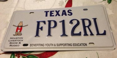 Texas Houston Rodeo license plate USA graphic Horse Cowboy Stetson Cattle cow TX
