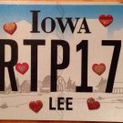 Iowa vanity HEART Pulse 172 Birth license plate Pregnancy Infant Baby Girl Born
