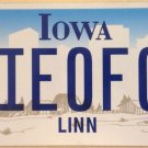 Iowa vanity WIZARD OF OZ  license plate Dorothy Witch Magician Toto Disney Movie