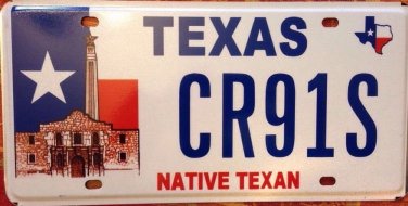 Texas Native Texan Republic license plate Fort Worth Alamo San Antonio El Paso