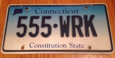 Connecticut semi vanity WORK Triple 5 Five license plate repeating number 555 CT