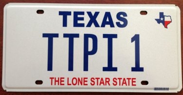 Texas vanity TTPI 1 teepi license plate Indian Native American tribe tribal tipi