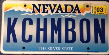 Nevada vanity KCH MB ON license plate Catch Them On Bon Help ???