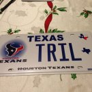 Texas Houston Texans vanity TRaIL license plate TRIal defeat loss NFL football