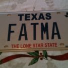 TX vanity FATMA license plate Fatima Arabic Islam Lady religion Catholic Fatimah