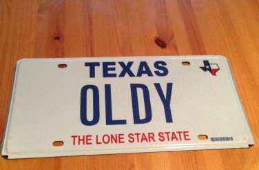 Texas vanity OLDY license plate muscle car antique historic Street Rod classic