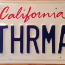 California vanity K THURMAN license plate Keith Boxing Boxer Uma Tharman