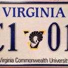 Discontinued Virginia Commonwealth University license Plate College