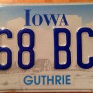 Iowa GUTHRIE county License Plate USA graphic Folk singer Woody music racing Jim