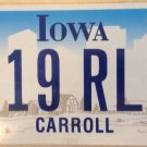 Iowa Carroll county License Plate Carol Charles Declaration Independance 919 RLA
