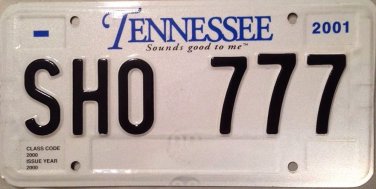 TN vanity Ford Taurus SHO 777 license plate Car God Bible Greek Boeing Triple 7