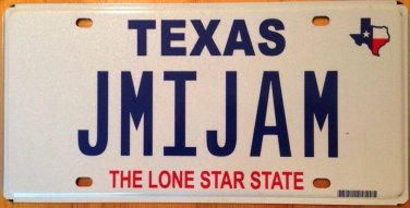 Texas vanity JMI Jaimi JAM license plate Jaimy Jami