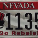Nevada UNLV Rebels license plate NCAA football Go Fight Win